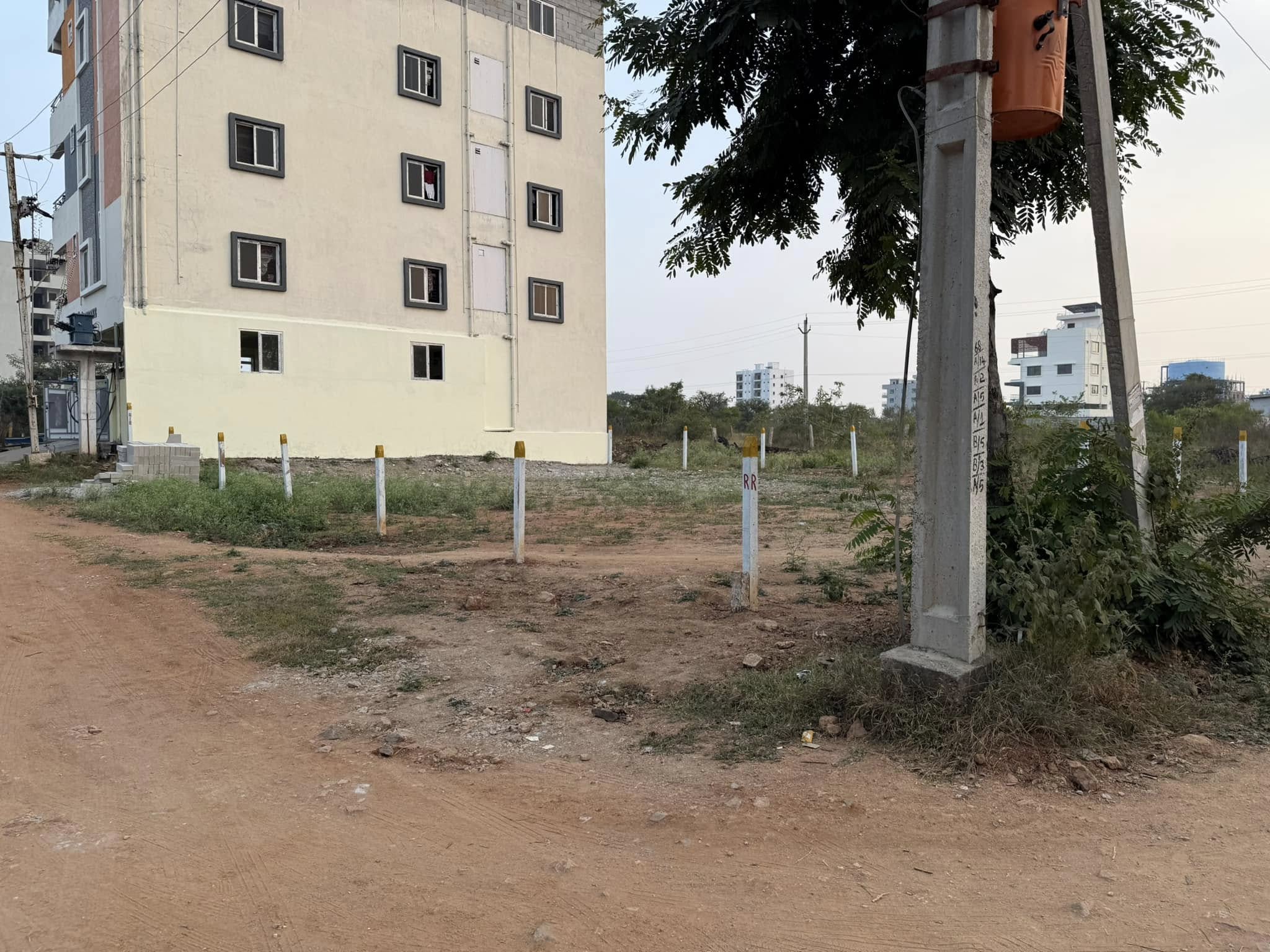 400 SQ.YD NORTH WEST CORNER PLOT - READY TO BUILD HOSTEL IN SRI MITRA LAYOUT -OPP.TCS ADIBATLA